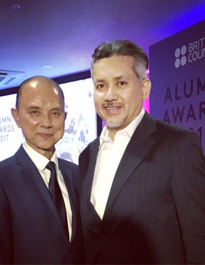 Eddie Razak with Datuk Jimmy Choo at British Alumni Awards – March 2017